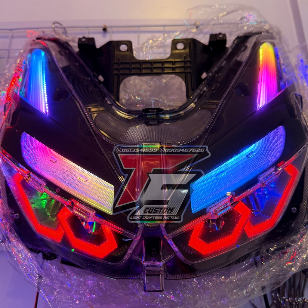 กรอบไฟตา BM สำหรับติดตั้งในรถ Click 160 (1 คู่) ใช้กับไฟ WS2812B ขนาด 5 mm (เฉพาะกรอบไม่มีไฟ)