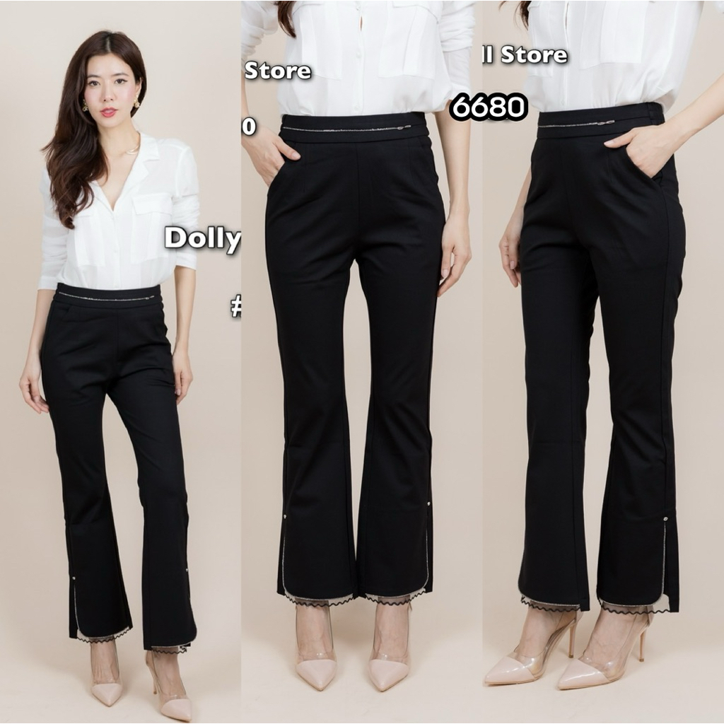 6680 กางเกง Dolly Dell ขาม้าเอวด้านหลังเป็นสม๊อคยืดๆ