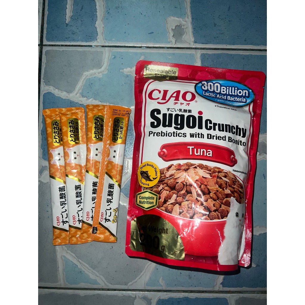 [เซทคู่] CIAO Sugoi Prebiotics ชูรุแมวเลีย & อาหารเม็ดกรอบ เสริมพรีไบโอติก บำรุงลำไส้ สุขภาพแข็งแรง