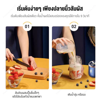 เครื่องปั่นผลไม้แบบพกพา 400ML ใบมีด 6 ใบ ปั่นผลไม้ได้อย่างรวดเร็ ทำมิลค์เชค ปั่นน้ำแข็ง อเนกประสงค์ แก้วปั่นผลไม้
