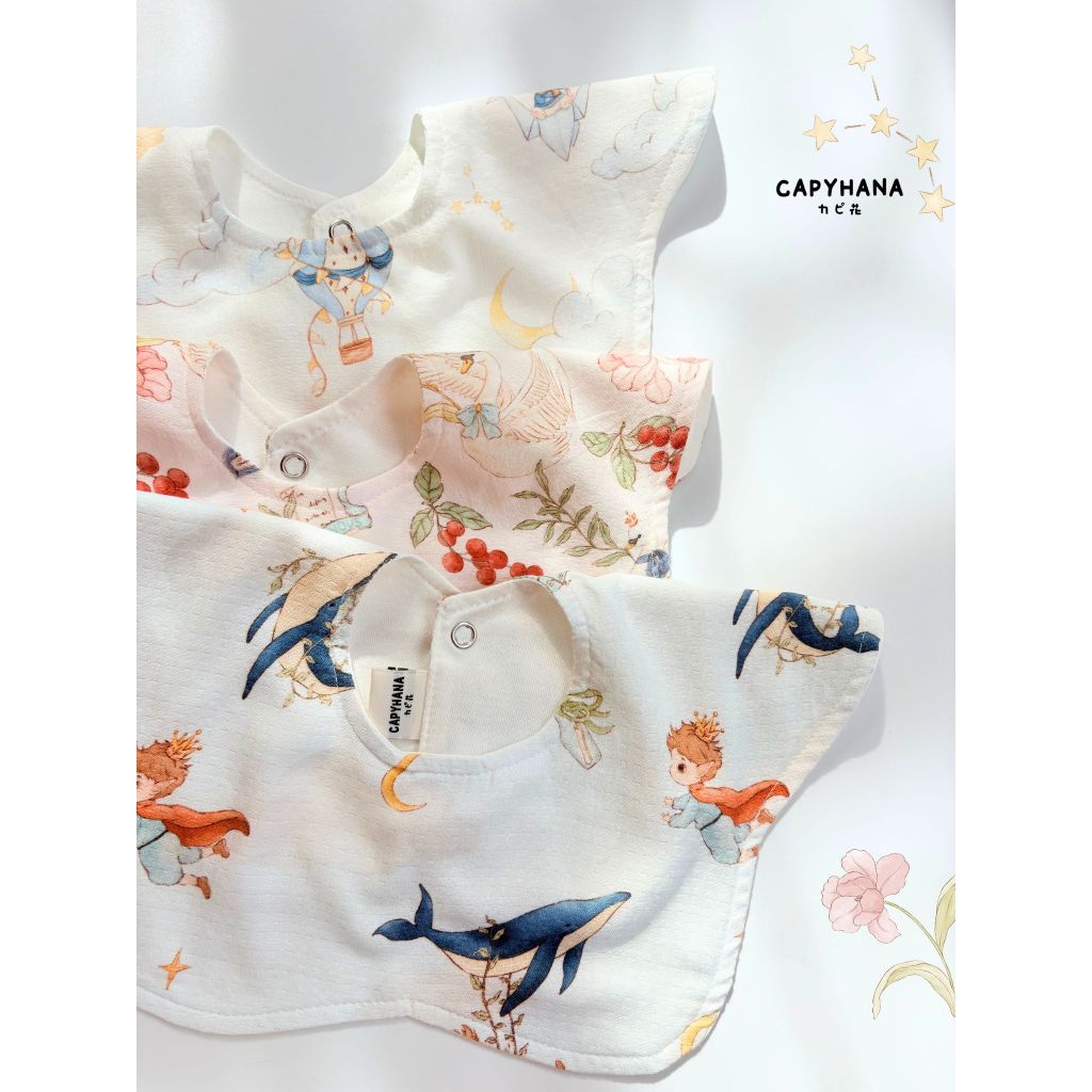 CAPYHANA ผ้ากันเปื้อนเด็กทารก Baby bib  Bamboo 100% ผ้ากันเปื้อนเด็ก3ชั้น ทารก ( ผ้ากันเปื้อน )