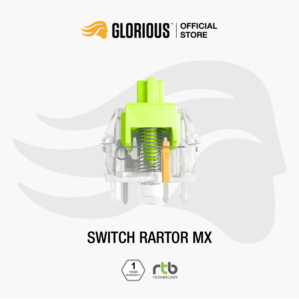 Glorious Raptor MX Standard Switches - Clicky สวิตช์คีย์บอร์ด Mechanical Keyboard (36 pcs/box)