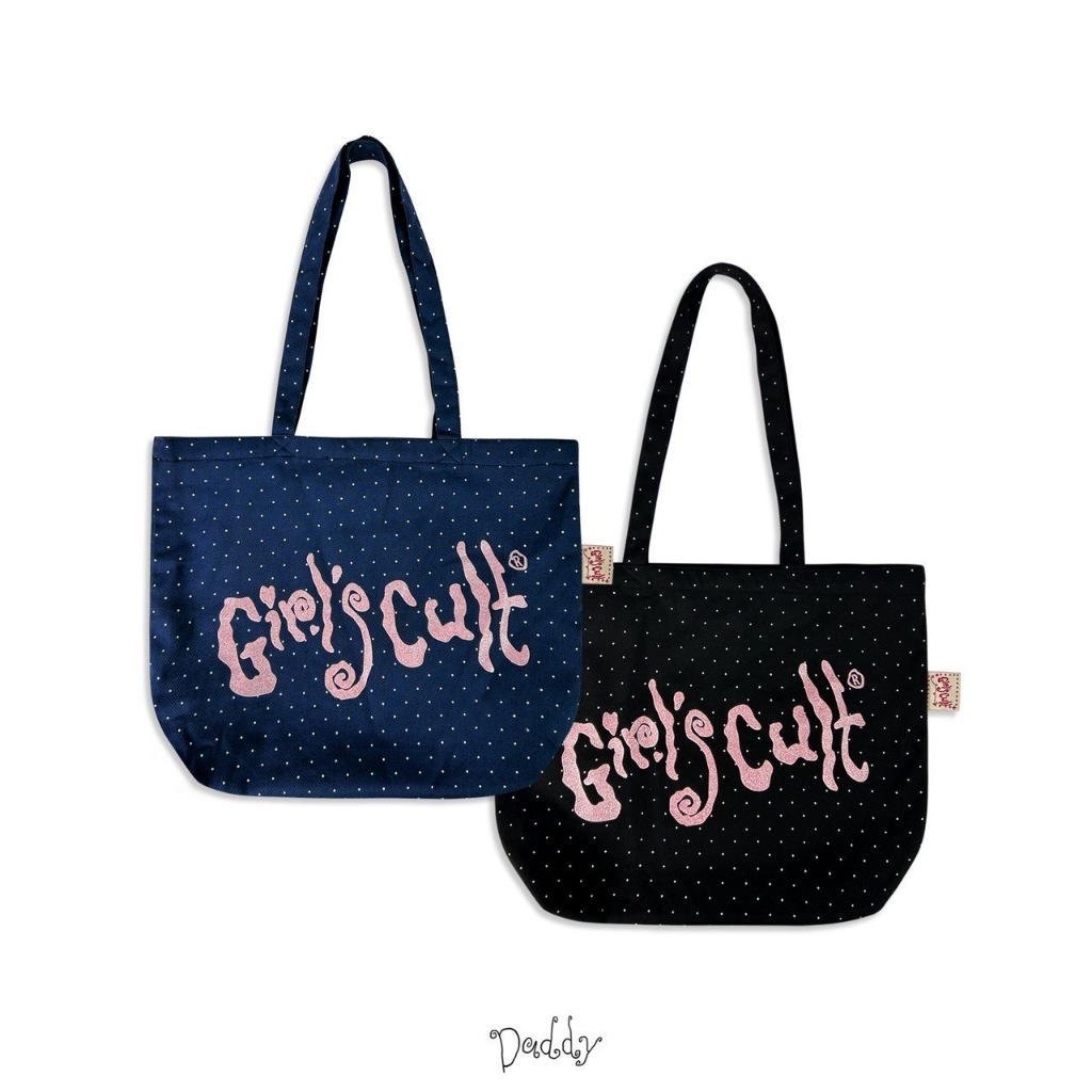 DADDY | Girl's Cult Tote Bag กระเป๋าผ้า ลายจุด สุดน่ารัก