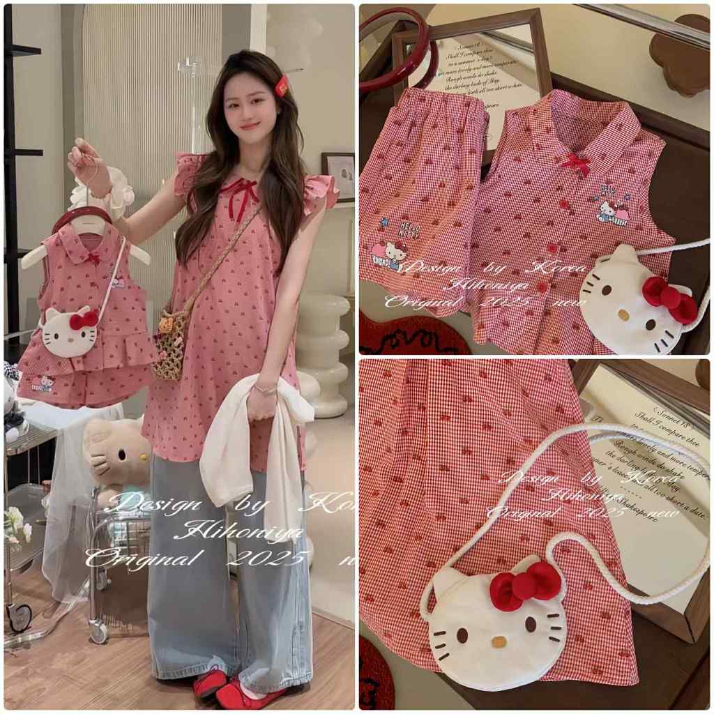 พร้อมส่งในไทย ชุดคู่แม่ลูก Kitty Match Set