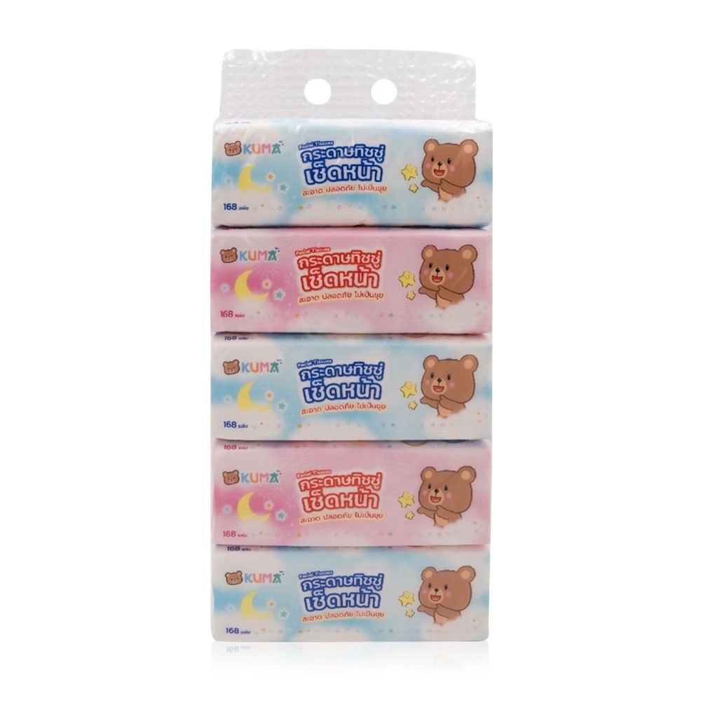กระดาษคุมะ168แผ่น (1แพค5ห่อ) ทิชชู่