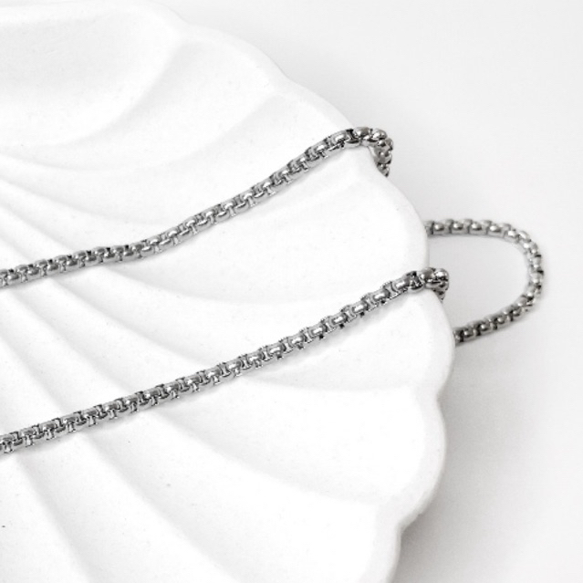 [🇹🇭พร้อมส่งจากไทย]Stainless Steel Neck Chain 3mm  สร้อยคอสแตนเลสแท้ 100% หนา 3mm.