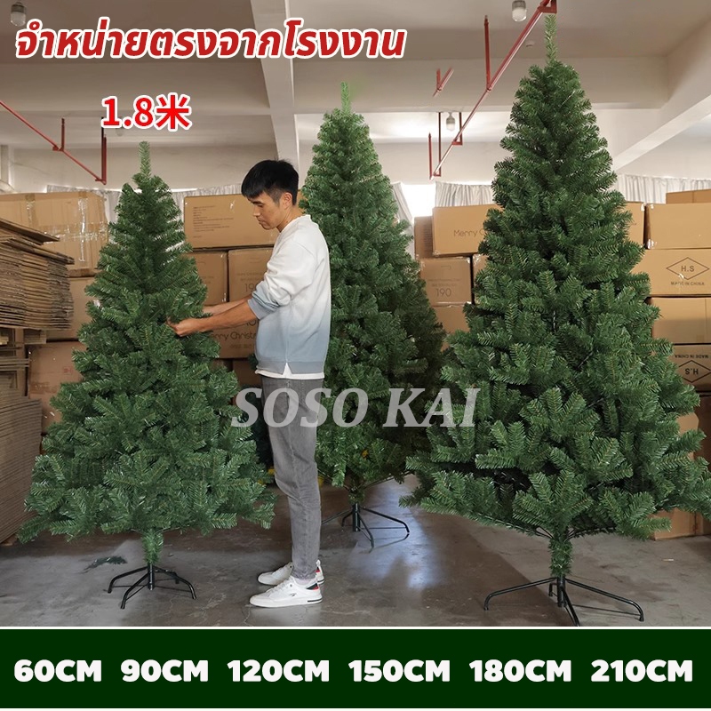 🎄 จัดส่งจากกรุงเทพ 🎄 ต้นคริสต์มาส 60/90/120/150/180/210 ซม ต้นไม้ปลอม ทนทาน คุณภาพสูงสุดPVC ต้นคริสมาสต์ christmas tree