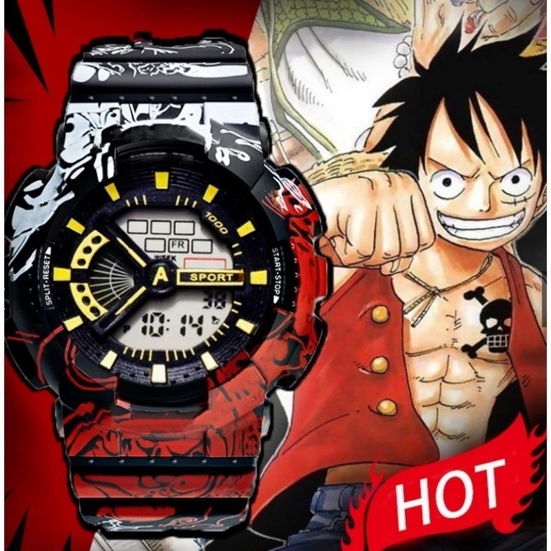 One PIECE นาฬิกา Dragon Ball ดิจิตอล LED กีฬาผู้ชายผู้หญิงเด็ก Unisex LED กีฬานาฬิกาสําหรับสาว