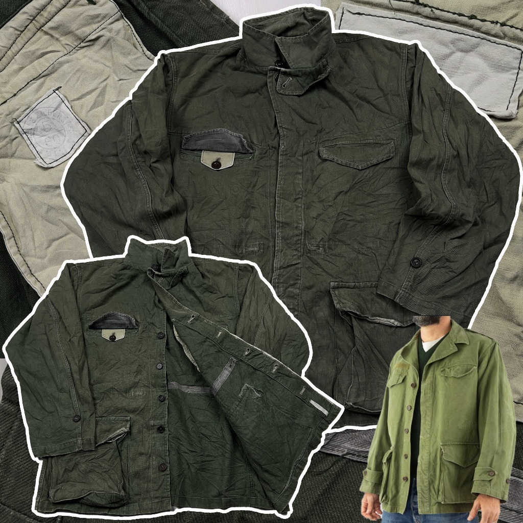 แจ็คเก็ตเดินป่า แจ็คเก็ตวินเทจ 🇫🇷 French Army 40s Field Jacket Vintage M-47 Actual Euro Military มี 