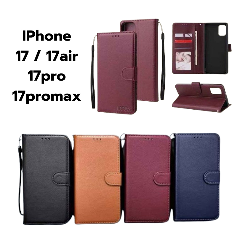 ⭐For ไอโฟน เคส กระเป๋า หนัง มีแม่เหล็กล็อค 17 / 17air / 17pro / 17promax