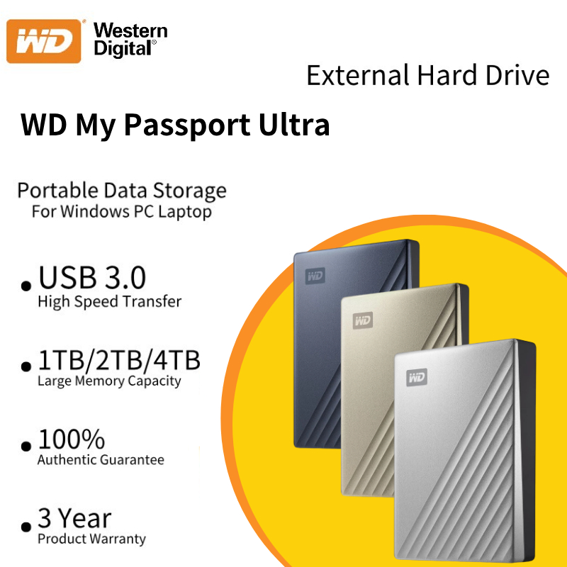 WD My Passport Ultra 1TB-2TB-4TB HDD USB3.0 External Hard Disk2.5'' Portable hard drives