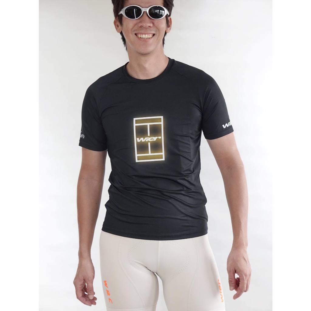 WiER ACTIVE TEE เสื้อใส่สบาย ACTIVE WEAR Black  (Flex & Dry + Light weight) เสื่อวิ่ง เทนนิส วิ่งเทร