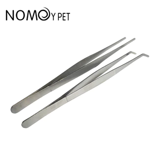 [ส่งด่วน] Nomoy Pet ฟอร์เซปสแตนเลส Forceps ฟอเซป แบบปากตรง/โค้ง Stainless Steel Tweezers ที่คีบ แหนบ