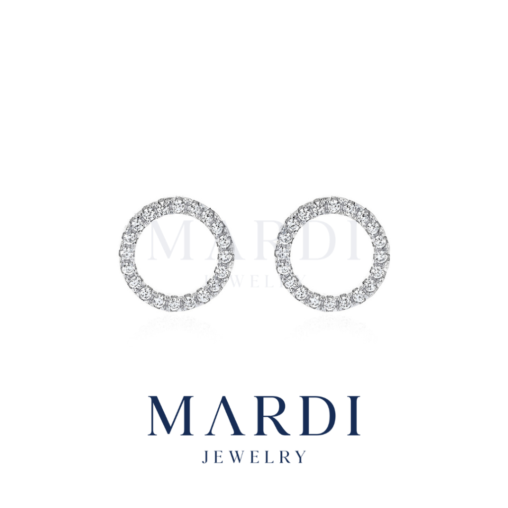 Mardi Jewelry ต่างหูเงินแท้ 925 Mini Royal Circle Earrings