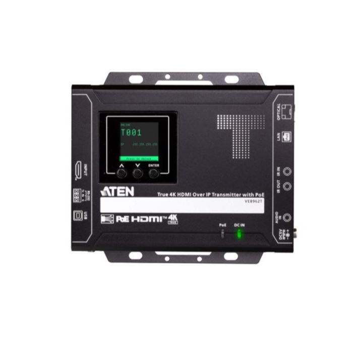 ATEN True 4K HDMI over IP Transmitter #Receiver with PoE (รับประกัน 3 ปีเต็ม) รุ่น VE8962T  VE8962R 