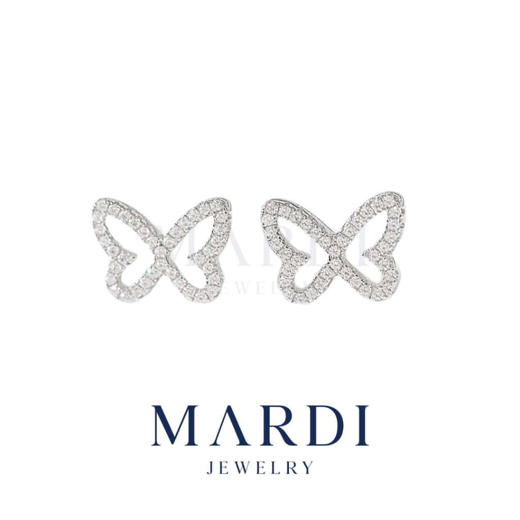 Mardi Jewelry ต่างหูผีเสื้อ เงินเท้ Dora Butterfly Earrings