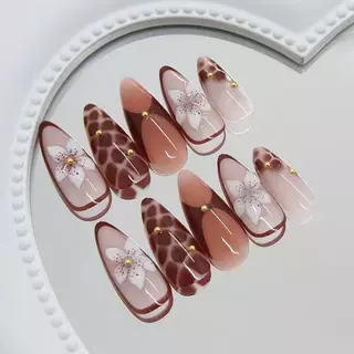 【สินค้าใหม่DD1072] พร้อมส่งในไทย แฟลชเจาะเล็บปลอม เล็บปลอมกันน้ำ กล่องละ 24 ชิ้น เล็บปลอมสำเร็จรูป