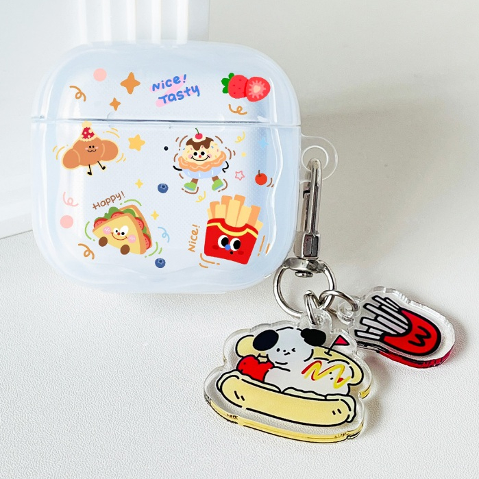 🌺พร้อมส่งในไทย💖เคส Airpods 4 3 2 1 Soft Case Airpods pro น่ารัก การ์ตูน fries ซิลิโคนนิ่ม การป้องกันการตก Airpod gen 3