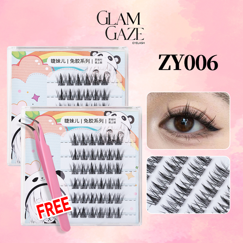 GLAM GAZE ขนตาปลอม 3D ไม่ต้องใช้กาว มีกาวในตัว ขยายตา ติดทน ใช้ซ้ำได้ เหมาะสำหรับมือใหม่ 30/36 ช่อ/กล่อง - รูปที่ 5