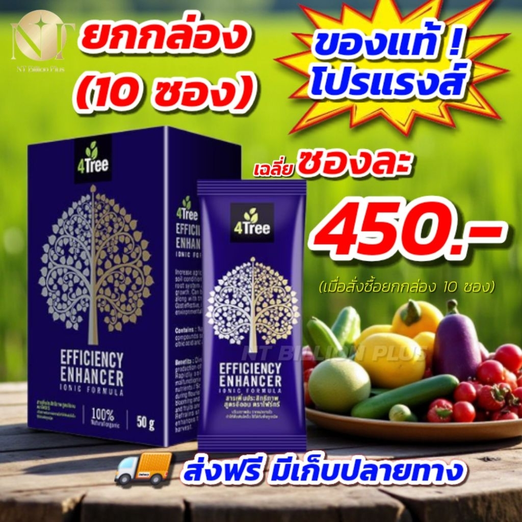 [ยกกล่อง ส่งฟรี] 4Tree โฟร์ทรี เร่งการเจริญเติบโตพืช  เพิ่มผลผลิต บำรุงดิน