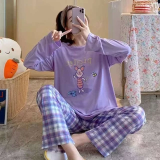 ชุดนอน ชุดนอนผู้หญิง ชุดนอนน่ารัก ชุดนอนแขนยาวขายาว ชุดนอนการ์ตูน เซตชุดนอน ฟรีไซส์ ผ้านิ่มไม่บาง CL พร้อมจัดส่ง🚛
