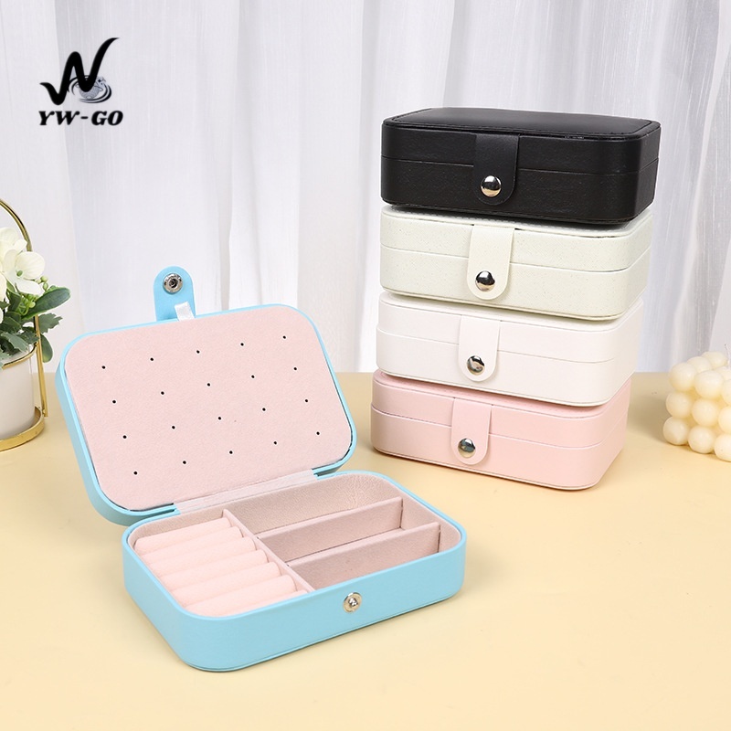 10สี 3ชั้น กล่องเครื่องประดับ PU กำมะหยี่ลูกปัด สําหรับใส่เครื่องประดับ ต่างหู แหวน สร้อยคอ G3334