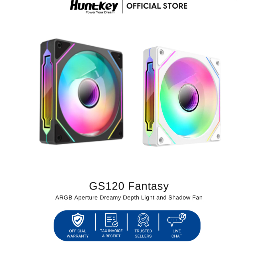 Huntkey - GS120 Fantasy พัดลมเคสคอมพิวเตอร์ ขนาด 120 mm. พร้อมไฟ ARGB