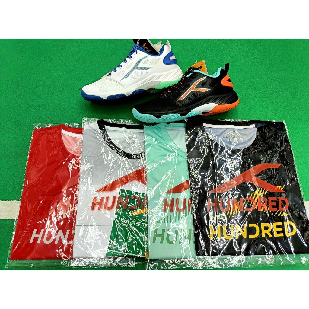 เสื้อแบดมินตัน HUNDRED Badminton tee เลือกสีได้แต่จะคละ size (รายการของแถมรบกวนไม่กดคำสั่งซื้อนะคะ)