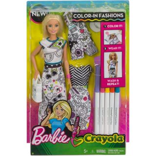 Barbie Crayola Color-In Fashions ตุ๊กตาบาร์บี้ ชุดระบายสีได้…