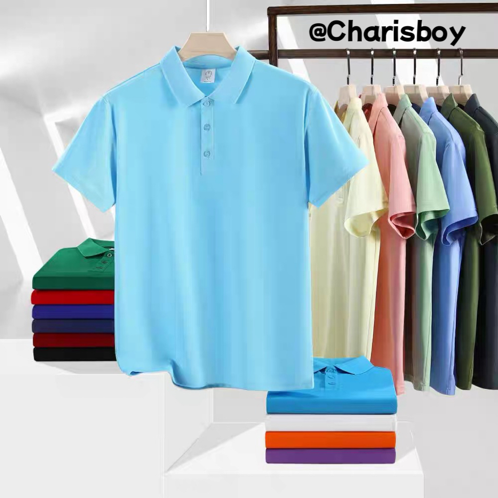 POLO#L-5XL#เสื้อโปโลฤดูร้อนสไตล์ลำลอง ผลิตจากผ้าไหมน้ำแข็ง น้ำหนักเบา ระบายอากาศได้ดี และยืดหยุ่น เหมาะสำหรับทั้งผู้ชายแ ราคา ถูกที่สุด ดีลบีเคเค