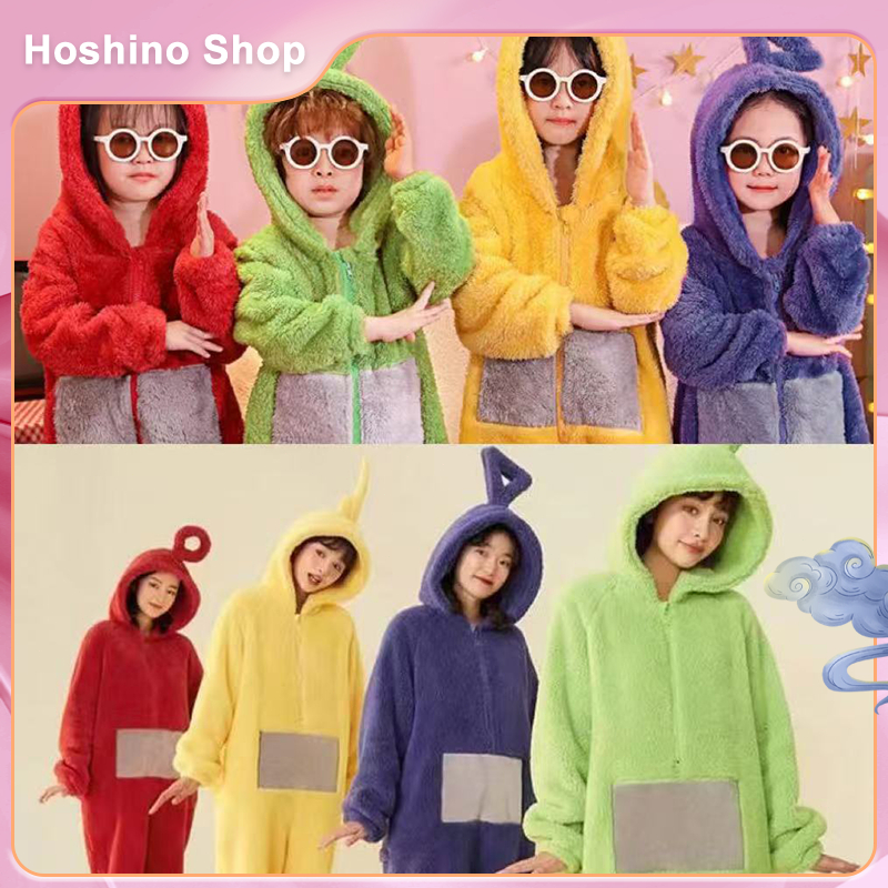 【การจัดส่งที่รวดเร็ว】ชุดตุ๊กตาการ์ตูน เทเลทับบี้ ชุดกันหนาว ชุดพ่อแม่-ลูก ผู้ชายและผู้หญิงสไตล์เดียวกัน