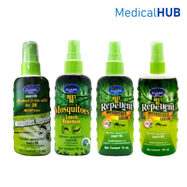 Skinter Guard Deet Spray สกินเตอร์การ์ด สเปรย์กันยุง 28%70ml / 50%70ml / 95%70ml / 95%150 ml