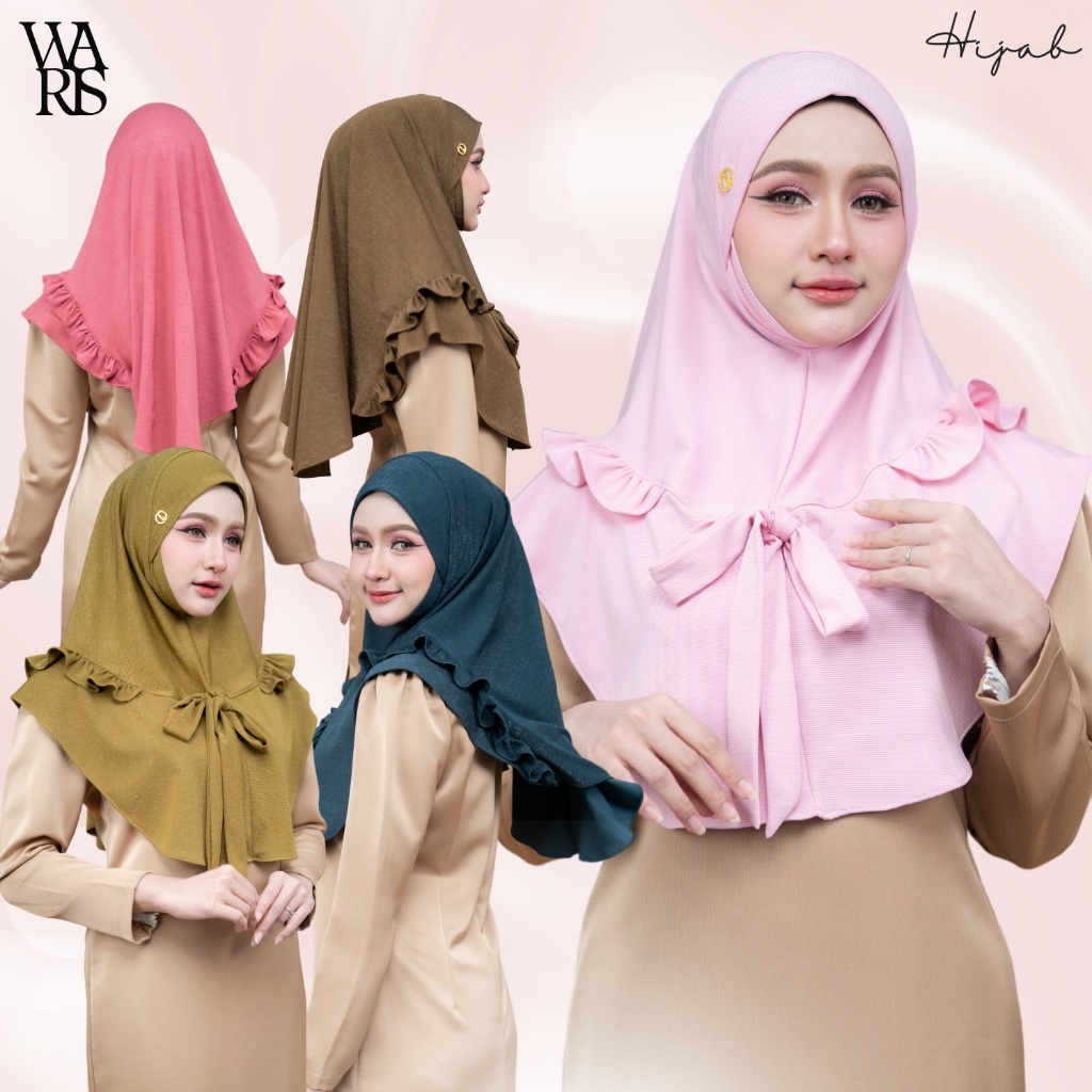 ฮิญาบสวมสำเร็จ (ผ้ากลิตเตอร์) ผ้าคลุมผม ผ้าเบาใส่สบาย กรอบหน้าสวย ใส่ได้ทุกโอกาส HN24วาริสมุสลิม