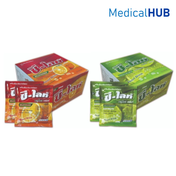 Sea Lyte Glucose Electrolyte ซีไลท์ เกลือแร่ ผงเกลือแร่  จำนวน 1 กล่อง (50 ซอง)  รสส้ม / รสมะนาว