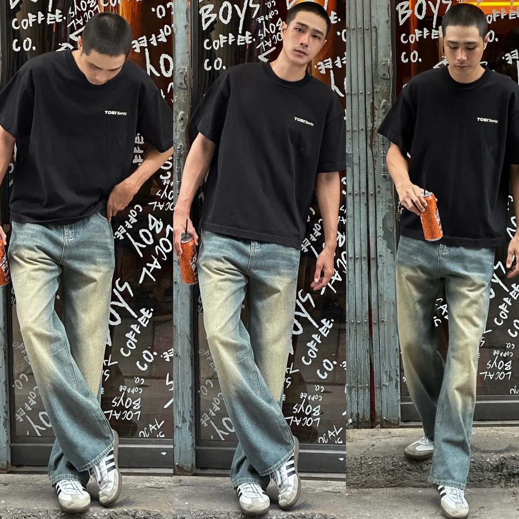 ‼️ สินค้าขายดี  Street Jeans V.4 กางเกงยีนส์ทรงกระบอกกลาง แต่งขาดตรงเขา ทรงสวย เนื้อผ้าเกรดดี  ✨ ราคา ถูกที่สุด ดีลบีเคเค แกลเลอรีภาพที่ 6