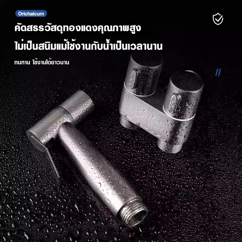 หนึ่งเข้าสองออก วาล์วมุมควบคุมคู่ หัวฉีดชำระ ชุดฉีดชำระ แรงดันสูง สายฉีดชำระ แบบสปริง หัวฉีดชำระ ท่ออาบน้ำแบบยืดหดได้ - รูปที่ 2