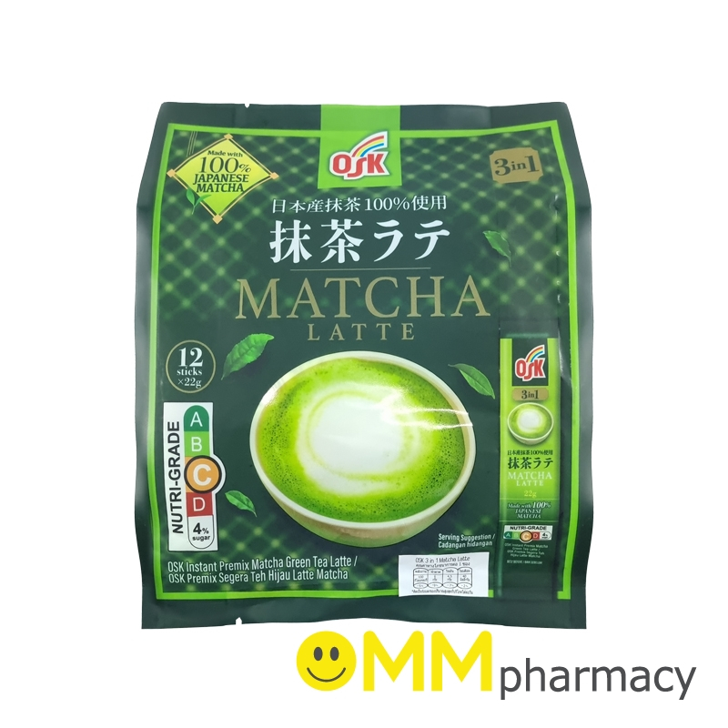 OSK 3IN1 MATCHA LATTE 22G.12ซอง