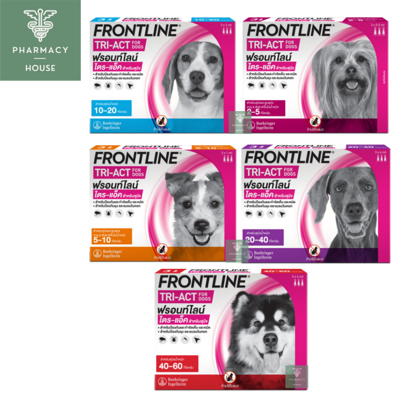 FRONTLINE TRI-ACT สำหรับสุนัข หยดตรงจุด ยุง เห็บ หมัด