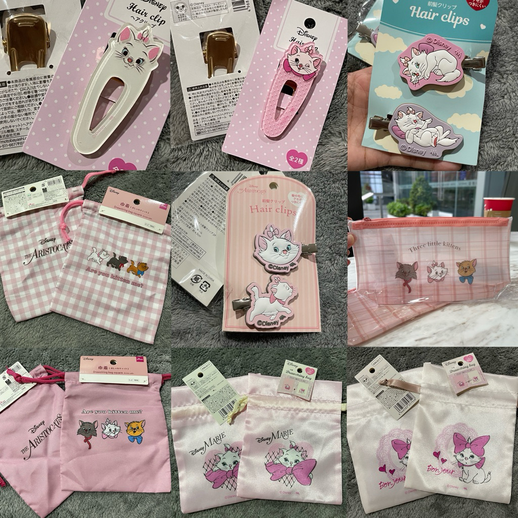 รวมของใช้น่ารัก แมวมารี Marie Aristocats กิ๊บดิสนีย์ ถุงผ้าหูรูด ผ้าเช็ดหน้า ซองดินสอ ปากกา คนรักแมว ทาสแมว
