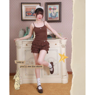 kome.offi กางเกงขาสั้นแต่งระบาย รุ่น lindi short