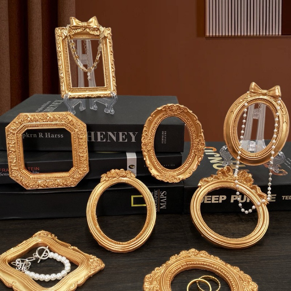<พร้อมส่ง> Link#2 กรอบรูปวินเทจ 10*12ซม เรซิ่น ทอง วัสดุอย่างดี มี5แบบ พร็อบถ่ายภาพ ของตกแต่งบ้าน โรมัน กรอบรูปยุโรป