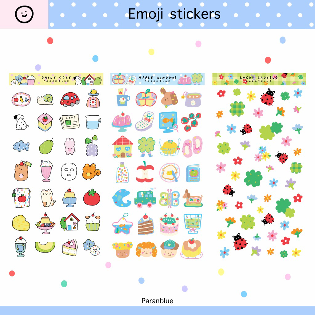 emoji stickers 🍐🎀 สติกเกอร์อิโมจิ ไดคัท แปะแล้วลอกออกได้