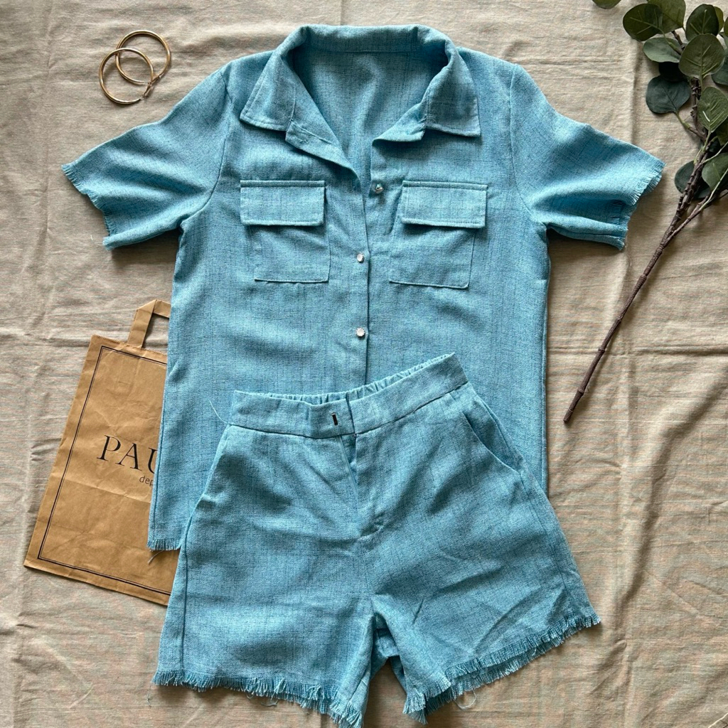 ชุดเซ็ทเสื้อ+กางเกงแบรนด์ Promthong มือสอง