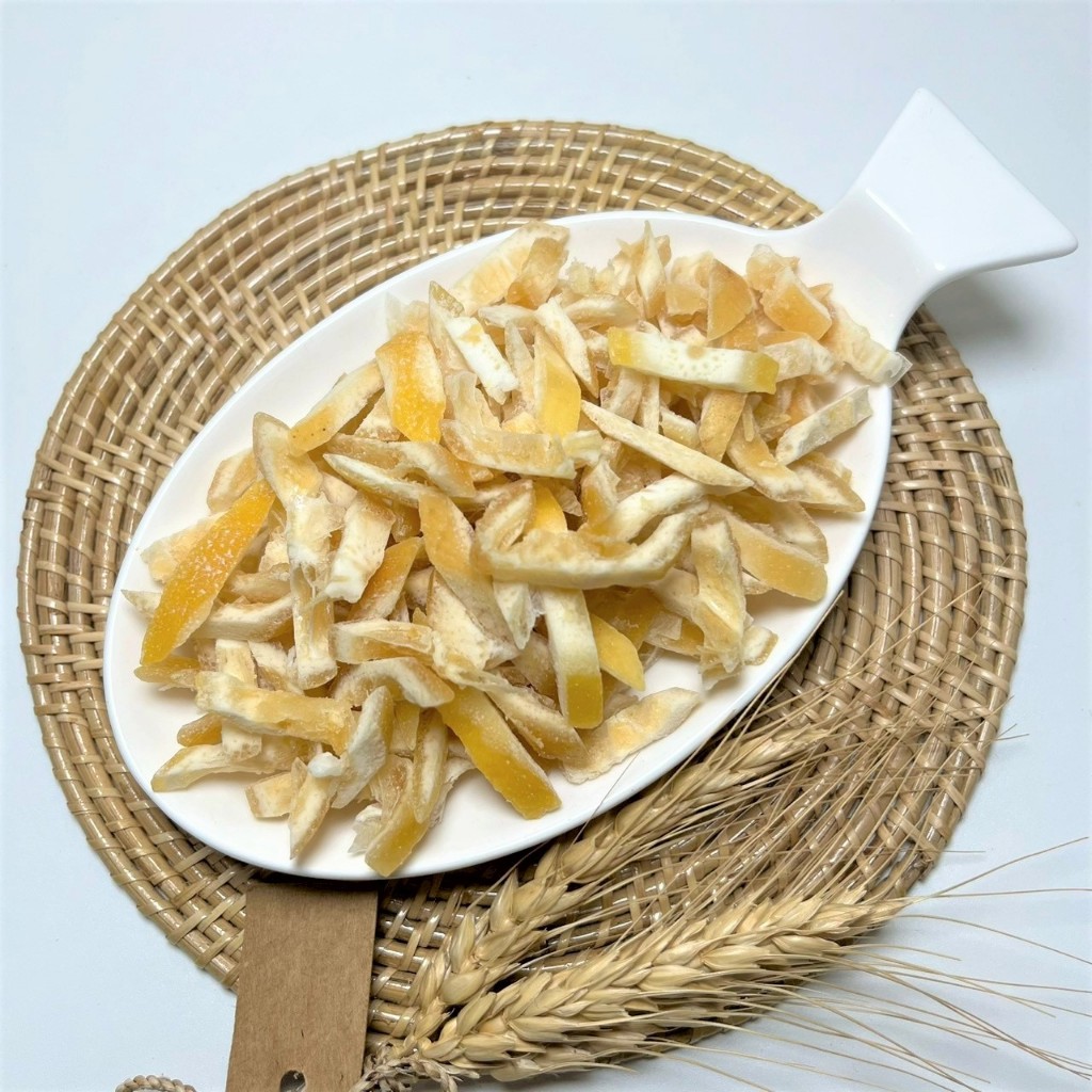 Dried Skin Lemon Stick ผิวเลมอนอบแห้งแบบแท่ง สูตรน้ำตาลน้อย สำหรับทานเล่น เป็นอาหารว่าง ผลไม้อบแห้ง By Happy Fruits