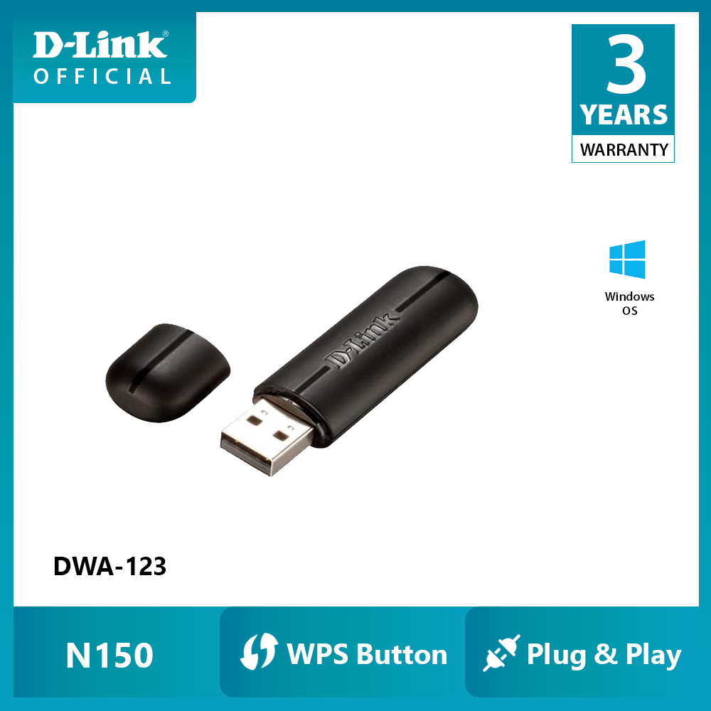 D-LINK (DWA-123) N150 NANO WIRELESS USB ADAPTER (ยูเอสบีไวไฟ)