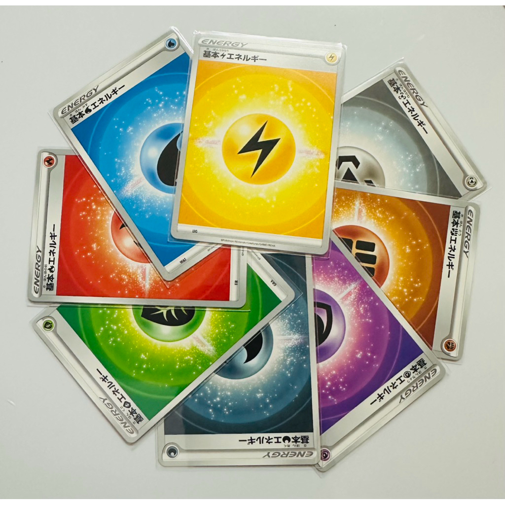 (8ใบ) Pokémon Basic Energy Base Card โปเกม่อนการ์ดพลังงานพื้นฐาน TCG ภาษาญี่ปุ่น ใบธรรมดา