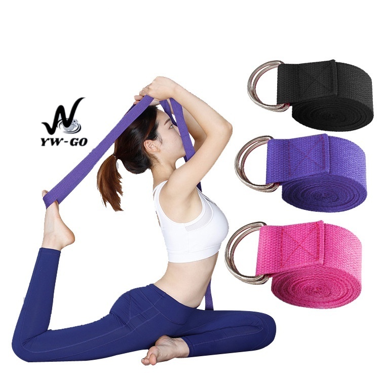 สายโยคะยืด (yoga strap) เข็มขัดโยคะ ยาว 180cm ทำจากเส้นใยฝ้ายแท้ แข็งแรง ทนทาน G3454