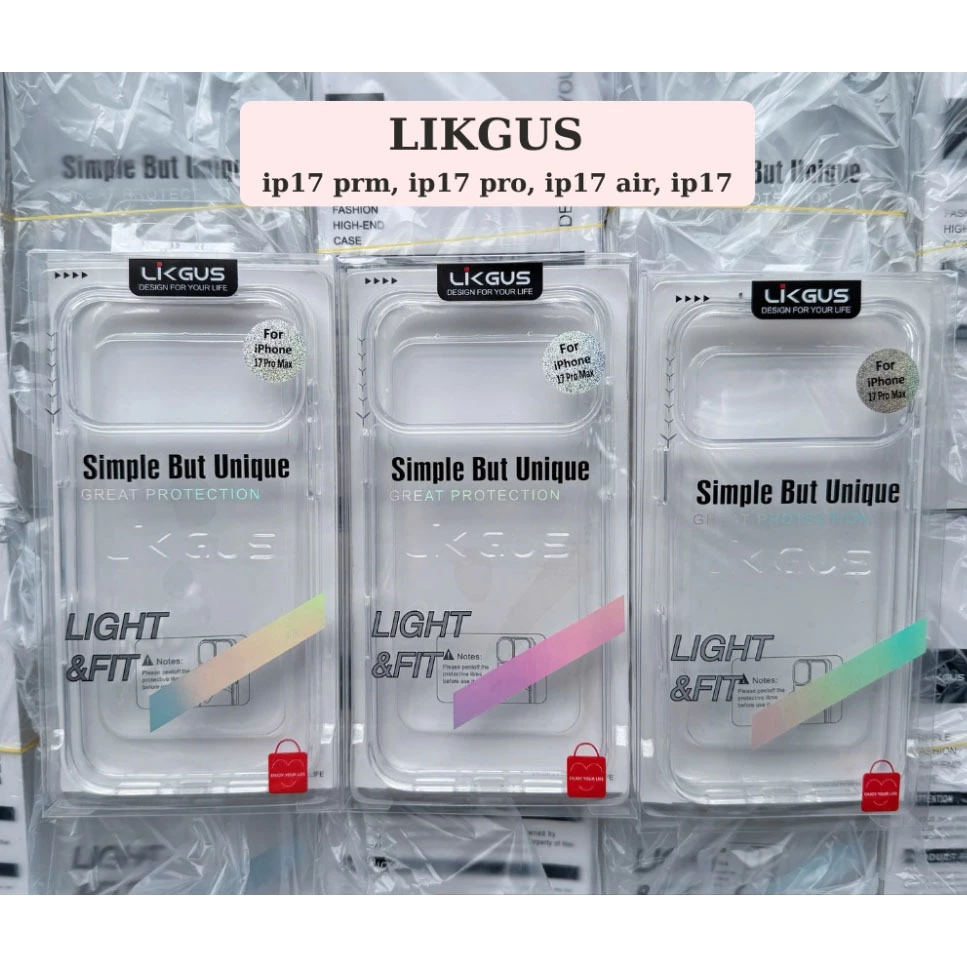 ✨ LIKGUS ✨งานแท้ สำหรับไอโฟน iPhone 17 16 16E 16Pro 16Plus 16Promax 15/14/13/12/11 ProMax Pro Plus ไม่ดันฟิล์ม 047