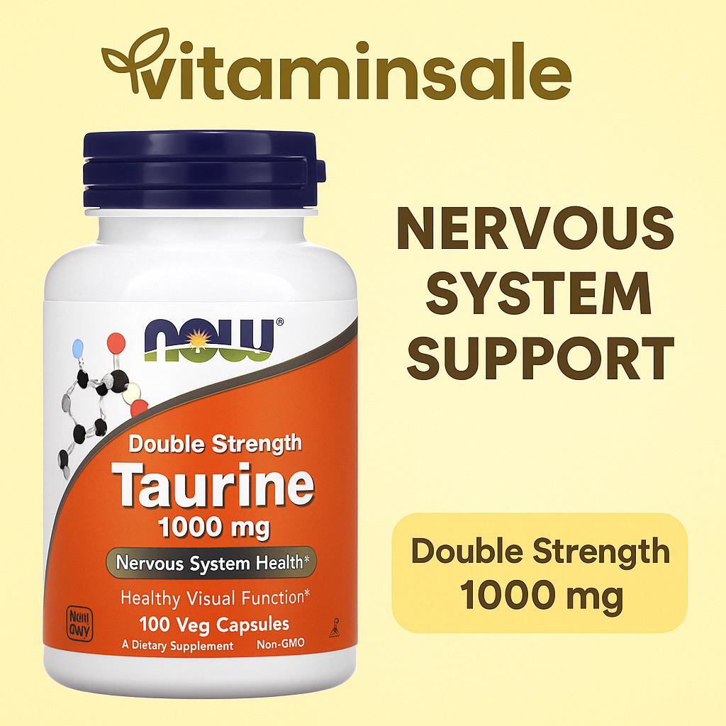 Now Foods, Taurine, Double Strength, 1000 mg, 100 Capsules