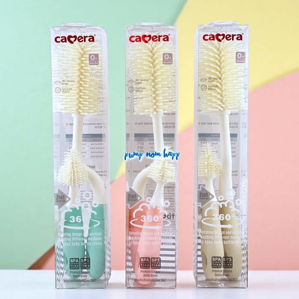 Camera Baby ชุดแปรงล้างขวดนมและจุกนม ชนิดซิลิโคน และฟองน้ำ หมุน 360 องศา ราคา ถูกที่สุด ดีลบีเคเค แกลเลอรีภาพที่ 5